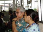 Dad and Astra, departure lounge - Tobago